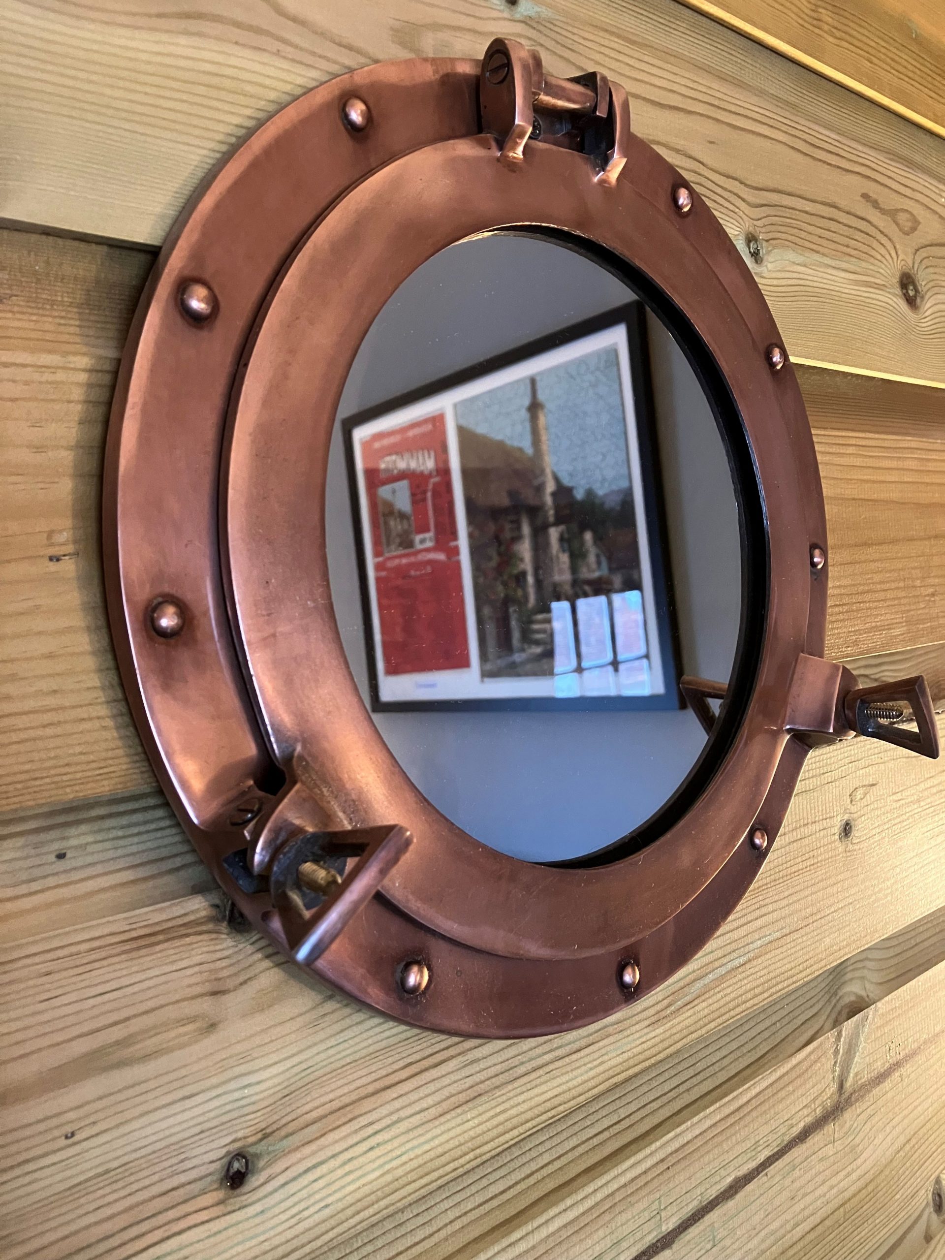 Porthole feature mirror Top Ship Porlock scaled - Accommodation